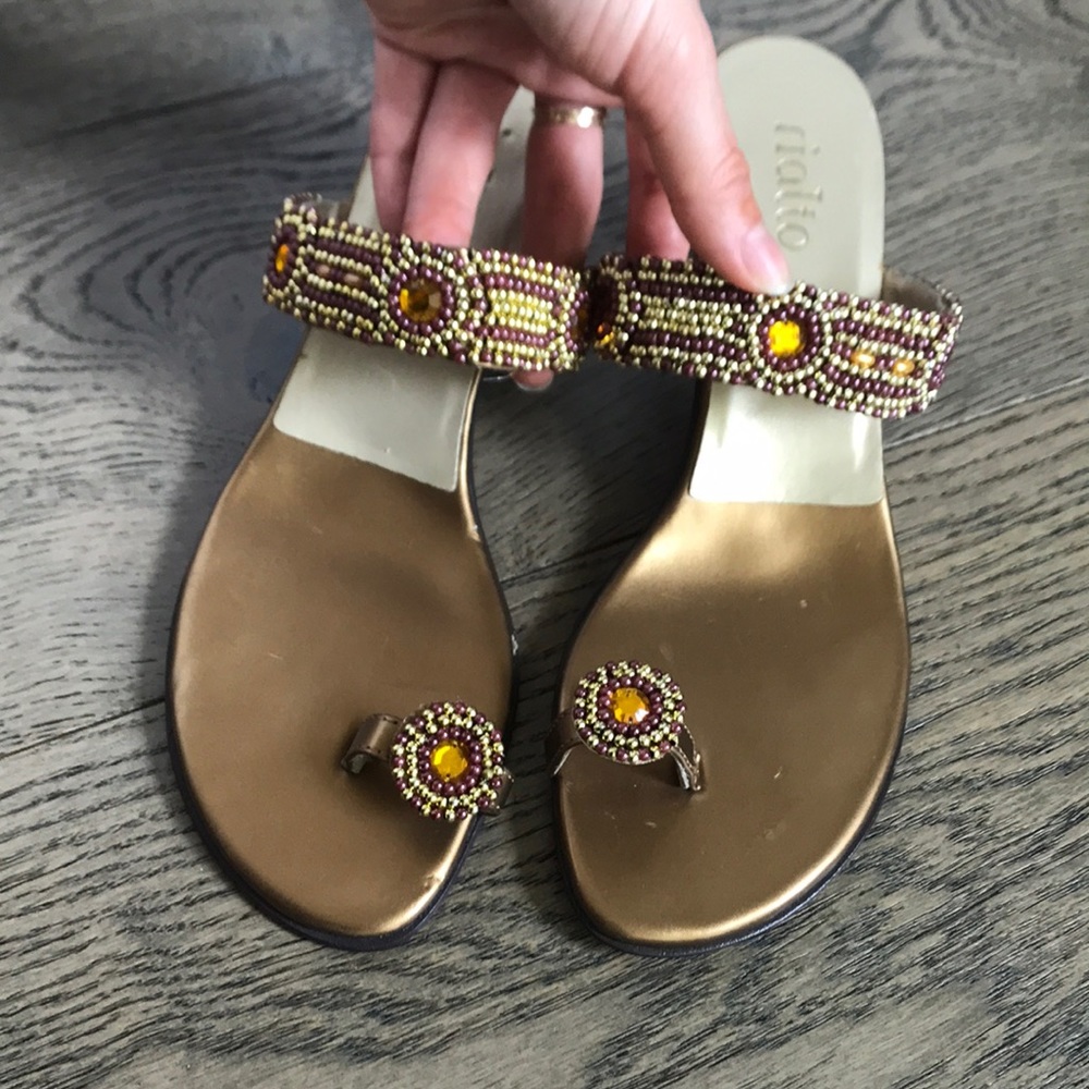 Super cute bejeweled slip-on heels